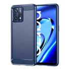 For Realme Narzo 50 Pro Brushed Texture Carbon Fiber TPU Phone Case(Blue) - 1