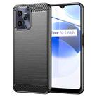 For Realme C35 Brushed Texture Carbon Fiber TPU Phone Case(Black) - 1