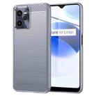 For Realme C35 Brushed Texture Carbon Fiber TPU Phone Case(Grey) - 1