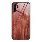 For Huawei P30 Pro Wood Grain Glass Protective Case(Coffee) - 1