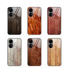 For Huawei P50 Pro Wood Grain Glass Protective Case(Black) - 2