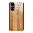 For Huawei P50 Pro Wood Grain Glass Protective Case(Yellow) - 1