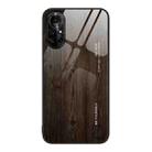 For Huawei nova 8 Pro 5G Wood Grain Glass Protective Case(Black) - 1