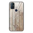 For OnePlus Nord N10 5G Wood Grain Glass Protective Case(Grey) - 1
