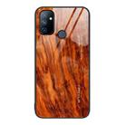 For OnePlus Nord N100 Wood Grain Glass Protective Case(Light Brown) - 1