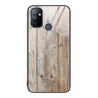 For OnePlus Nord N100 Wood Grain Glass Protective Case(Grey) - 1
