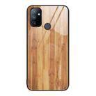 For OnePlus Nord N100 Wood Grain Glass Protective Case(Yellow) - 1