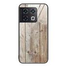 For OnePlus 10 Pro Wood Grain Glass Protective Case(Grey) - 1