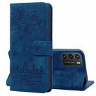 For Xiaomi Poco M3 / Redmi 9T Global Cartoon Sakura Cat Embossed Leather Phone Case(Royal Blue) - 1