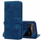 For Xiaomi Poco M4 Pro 4G Global Cartoon Sakura Cat Embossed Leather Phone Case(Royal Blue) - 1