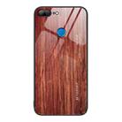For Honor 9 Lite Wood Grain Glass Protective Case(Coffee) - 1