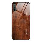 For Honor 20 Pro Wood Grain Glass Protective Case(Dark Brown) - 1