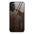 For Honor 50 SE Wood Grain Glass Protective Case(Black) - 1