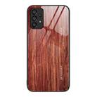 For Samsung Galaxy A53 Wood Grain Glass Protective Phone Case(Coffee) - 1
