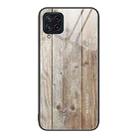 For Samsung Galaxy M32 Wood Grain Glass Protective Phone Case(Grey) - 1