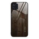 For Samsung Galaxy M32 Wood Grain Glass Protective Phone Case(Black) - 1