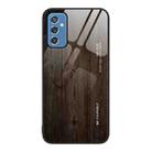 For Samsung Galaxy M52 5G Wood Grain Glass Protective Phone Case(Black) - 1