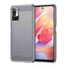 For Xiaomi Poco M3 Pro 5G Brushed Texture Carbon Fiber TPU Phone Case(Grey) - 1