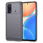 For Xiaomi Poco M4 Pro Brushed Texture Carbon Fiber TPU Phone Case(Grey) - 1