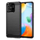 For Xiaomi Poco C40 Brushed Texture Carbon Fiber TPU Phone Case(Black) - 1