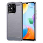 For Xiaomi Poco C40 Brushed Texture Carbon Fiber TPU Phone Case(Grey) - 1