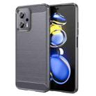 For Xiaomi Poco X4 GT Brushed Texture Carbon Fiber TPU Phone Case(Grey) - 1