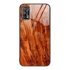 For Realme 7 Wood Grain Glass Protective Case(Light Brown) - 1