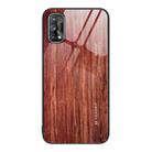 For Realme 7 Wood Grain Glass Protective Case(Coffee) - 1