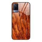 For vivo S9 Wood Grain Glass Protective Case(Light Brown) - 1