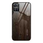 For vivo S10 Wood Grain Glass Protective Case(Black) - 1