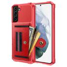 For Samsung Galaxy S22 5G ZM06 Card Bag TPU + Leather Phone Case(Red) - 1