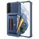 For Samsung Galaxy S22 5G ZM06 Card Bag TPU + Leather Phone Case(Blue) - 1