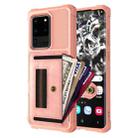 For Samsung Galaxy S20 Ultra ZM06 Card Bag TPU + Leather Phone Case(Pink) - 1