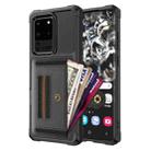 For Samsung Galaxy S20 Ultra ZM06 Card Bag TPU + Leather Phone Case(Black) - 1