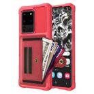 For Samsung Galaxy S20 Ultra ZM06 Card Bag TPU + Leather Phone Case(Red) - 1