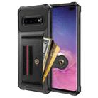 For Samsung Galaxy S10+ ZM06 Card Bag TPU + Leather Phone Case(Black) - 1