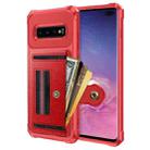 For Samsung Galaxy S10+ ZM06 Card Bag TPU + Leather Phone Case(Red) - 1