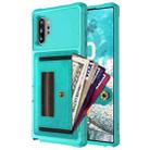 For Samsung Galaxy Note10 ZM06 Card Bag TPU + Leather Phone Case(Cyan) - 1