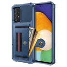 For Samsung Galaxy A52 5G / 4G ZM06 Card Bag TPU + Leather Phone Case(Blue) - 1