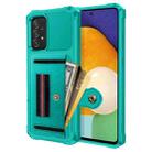 For Samsung Galaxy A52 5G / 4G ZM06 Card Bag TPU + Leather Phone Case(Cyan) - 1