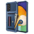For Samsung Galaxy A72 5G / 4G ZM06 Card Bag TPU + Leather Phone Case(Blue) - 1