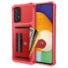 For Samsung Galaxy A73 5G ZM06 Card Bag TPU + Leather Phone Case(Red) - 1