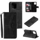 For iPhone 14 Stitching Calf Texture Leather Case (Black) - 1