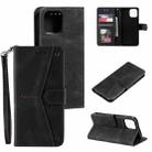 For iPhone 14 Plus Stitching Calf Texture Leather Case (Black) - 1