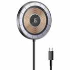 USAMS US-CD183 15W Aluminum Alloy Transparent Magnetic Wireless Charger(Black) - 1