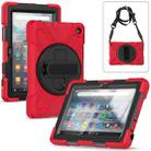 For Amazon Kindle Fire 7 2022 Hard PC Soft Silicone Full Body Tablet Case(Red) - 1