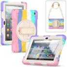 For Amazon Kindle Fire 7 2022 Hard PC Soft Silicone Full Body Tablet Case(Colorful Pink) - 1