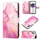 For Nothing Phone 1 PT003 Marble Pattern Flip Leather Phone Case(Pink Purple Gold) - 1