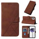 For Nothing Phone 1 3D Embossed Flip Leather Phone Case(Brown) - 1