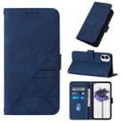 For Nothing Phone 1 3D Embossed Flip Leather Phone Case(Blue) - 1